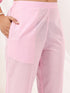 Janasya Women's Pink Pure Cotton Embroidered A line Kurta Pant Set